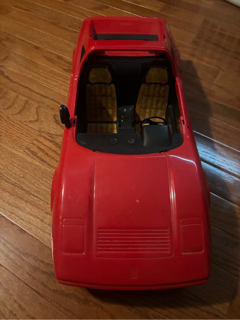 Vintage Barbie red convertible car 1980s Mattel in fair condition collectible